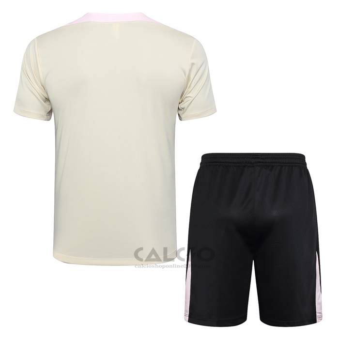 Tuta da Track Paris Saint-Germain Jordan Manica Corta 2024-2025 Giallo - Pantaloncini